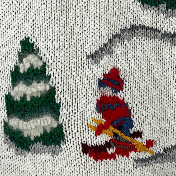 Intricate Design! HEIRLOOMS Hand Knit Ski Village Christmas Holiday Swea… - Picture 7 of 13